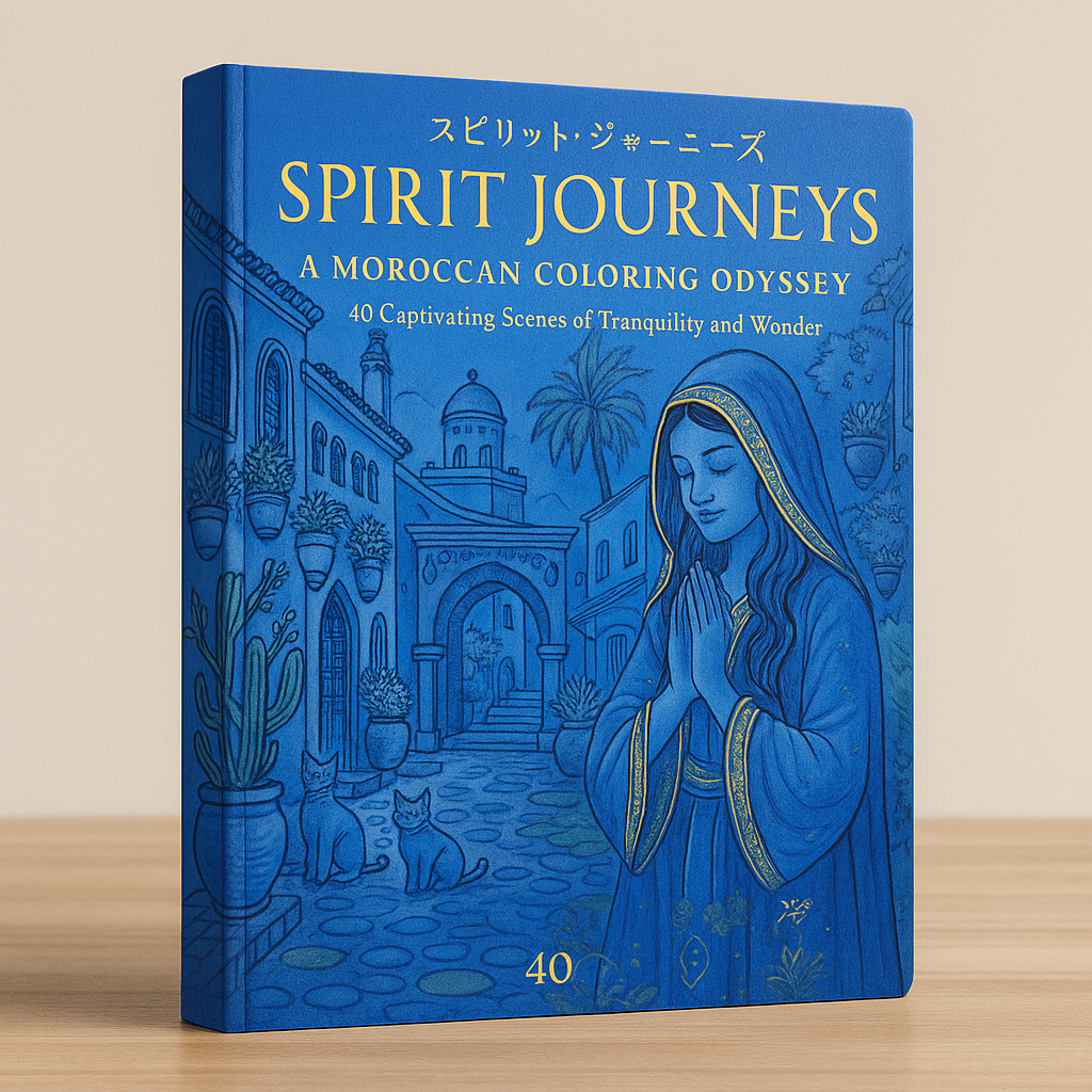 Spirit journeys : The Enchanted Medina — Morocco Coloring Odyssey (40 Pages, PDF)