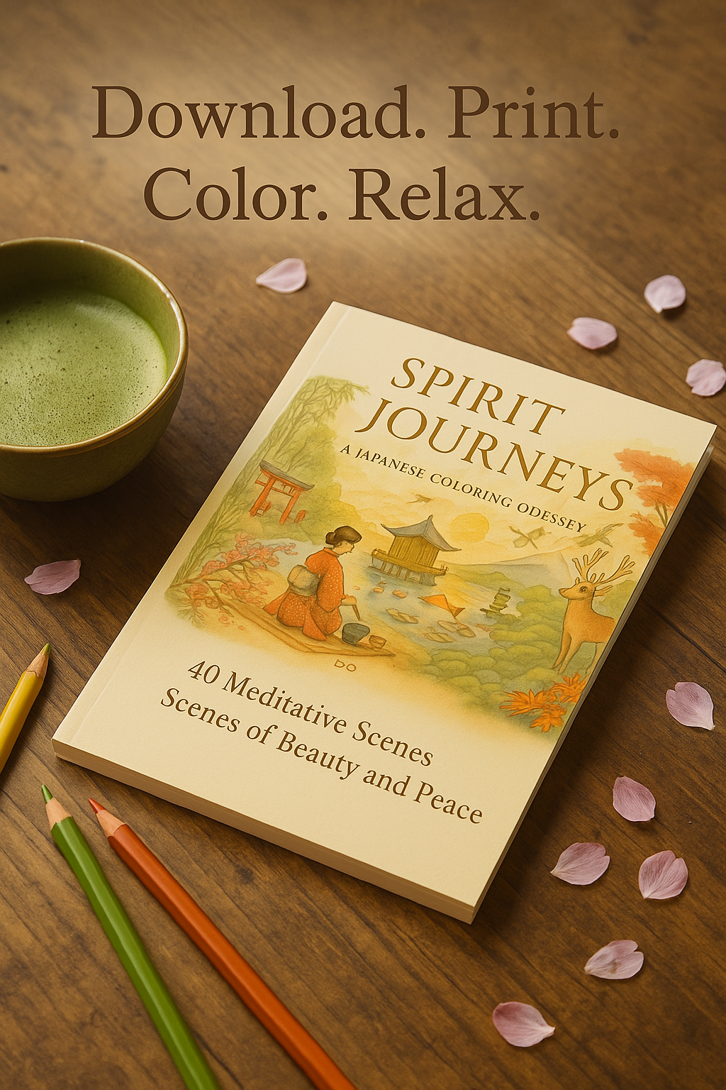 Spirit Journeys : 40 Meditative Coloring Pages Inspired by Japan