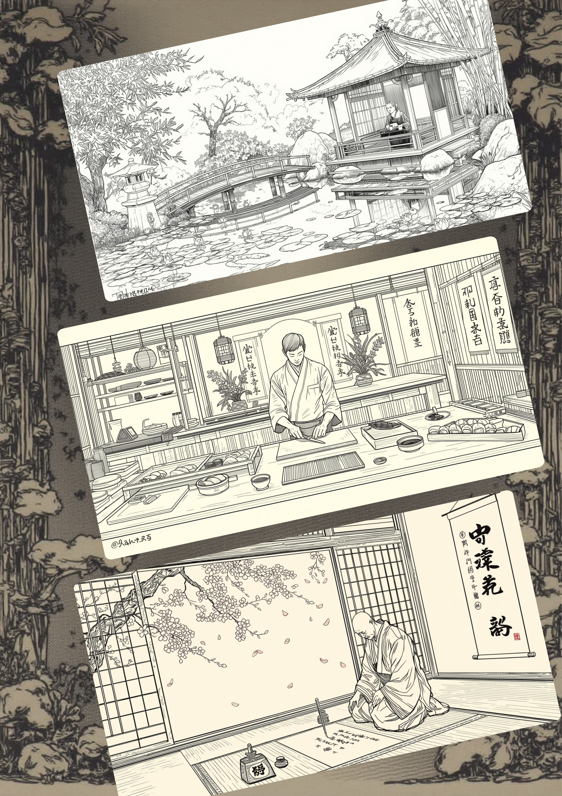 Spirit Journeys : 40 Meditative Coloring Pages Inspired by Japan